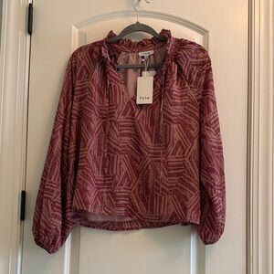 Fate Women's Mauve Geometric Blouse